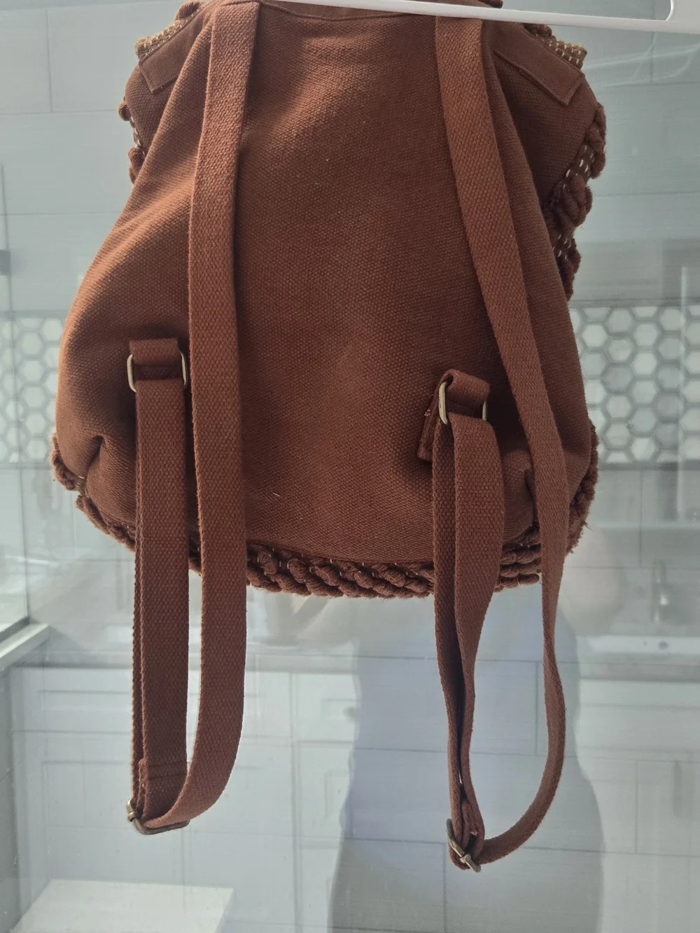 Panache Apparel Chunky Knit Brown Women's Backpack - Casual Everyday Bag